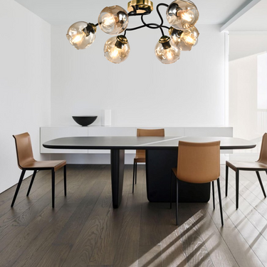 Ceiling Fitting with Cognac Colour Glass CF435/6 Brass